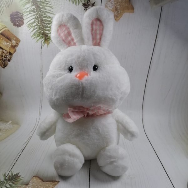 ONEWOOD  Plush Toy - Soft and Cuddly Stuffed Animal with Checkered Bow Tie - Perfect Gift for Kids and Bunny Lovers - Image 4